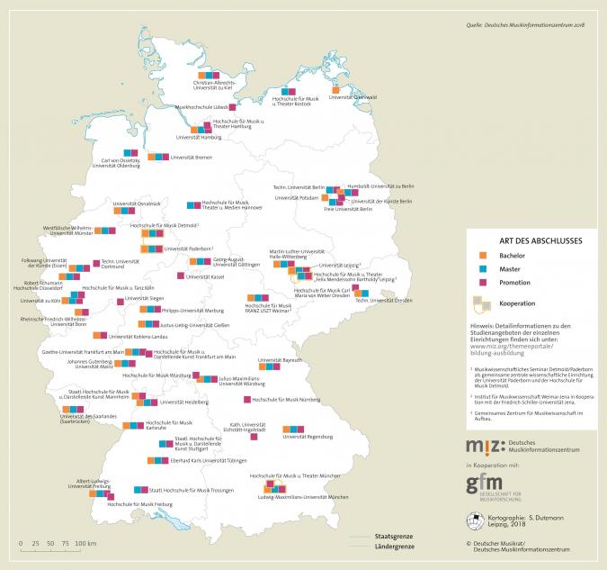 Deutschlandkarte der Ausbildungsstätten