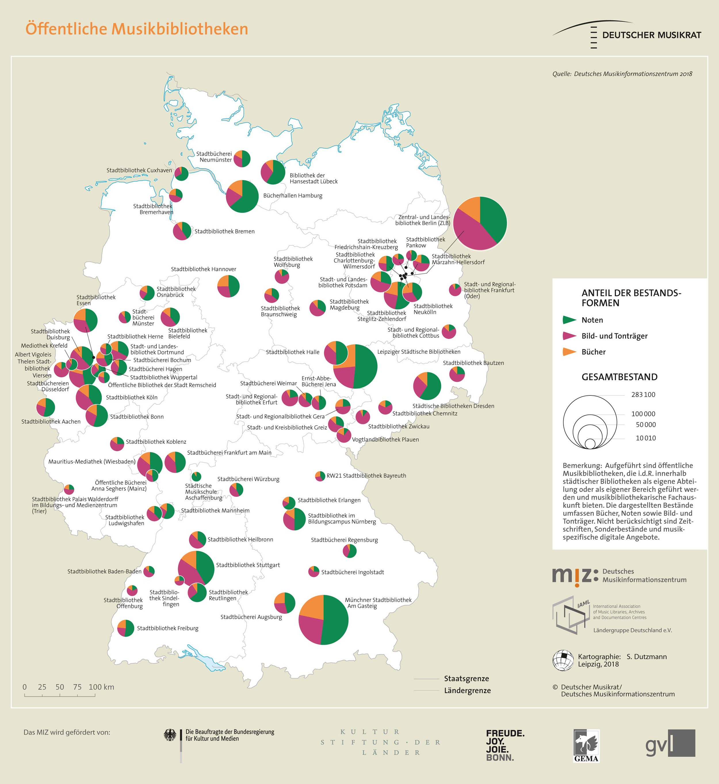 Topografie: Öffentliche Musikbibliotheken in Deutschland.
