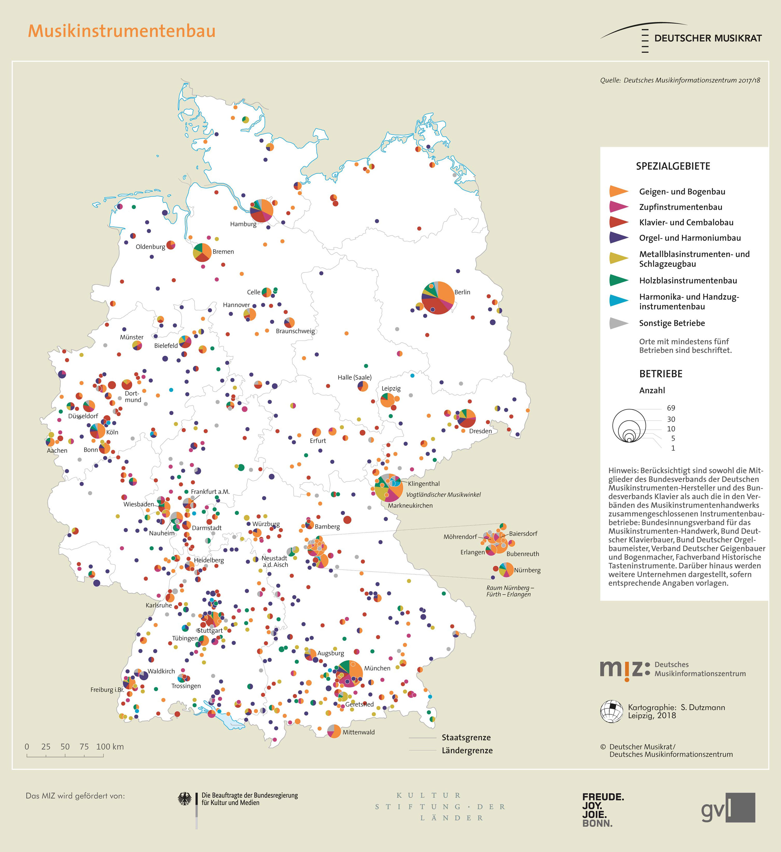 Topografie: Musikinstrumentenbau in Deutschland.