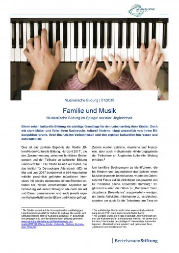 Cover der Studie Familie und Musik