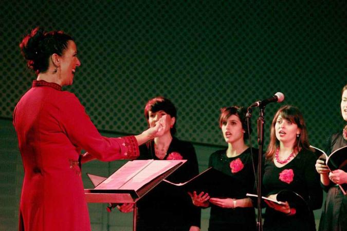 Bulgarisch Orthodoxer Chor Berlin bei einem Auftritt im Konzertsaal der Universität der Künste