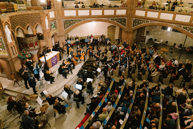 Konzert des Utopia Orchesters, des einzigen inklusiven Amateur-Sinfonieorchesters bundesweit, am Internationalen Tag der Menschen mit Behinderung am 3. Dezember 2018 in der Ev. Heilige-Geist Kirche Moabit