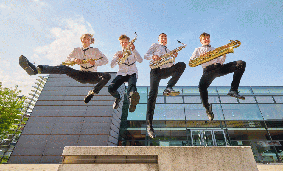 Jugend musiziert-Jahresmotiv 2024: Saxofon-Quartett beim Bundeswettbewerb 2023 in Zwickau 