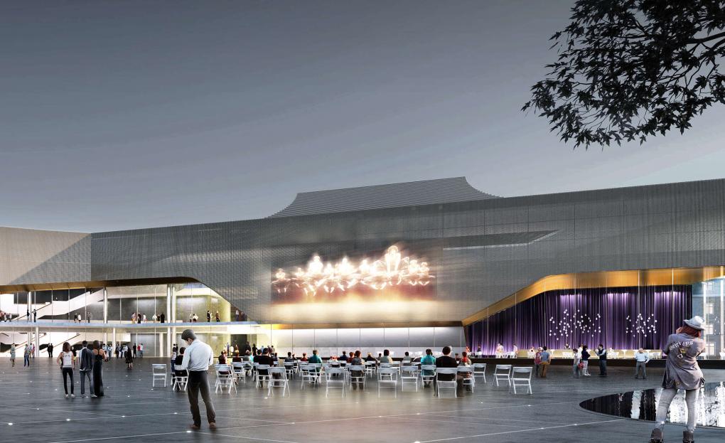 Visualisierung des Staaatstheaters Karlsruhe nach Abschluss der Sanierungs- und Umbaumaßnahmen.